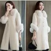 Womens Fur Faux Autumn Luxury Fake Collar Women Jacka Imitation Wool Coats Long Wime Shearling Winter Coat 231023