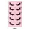 5 paires de faux cils 3D œil de chat, œil de renard, moelleux, doux, en vison naturel, Faux cils de maquillage