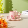 Caffettiere Tazza di fiori freschi Set creativo europeo Ufficio Tè pomeridiano Dessert Ceramica