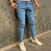 Jeans pour hommes Bodybuilding Mens Full Casual Denim Poche Pantalon de sport d'été Longueur