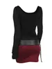 Casual Dresses Dressfo Långärmad miniklänning Kontrast Colorblock Bicolor Lace Up Slim Fit Scoop Neck Two Tone Gothic för kvinnor