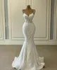 Saudi Arabia Dubai Lace Mermaid Wedding Gowns With Detachable Train Sheer Neck Overskirts Bridal Dresses Vintage Plus Size Second Reception Dress Vestidos CL0105