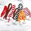 Decorazioni natalizie Mini sciarpa di Natale Decor Vestiti per bambole Accessorio Miniatura Carino Ornamento per feste di Natale Bevande Bottiglia di vino rosso C Dhlyb