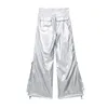 Women's Pants Capris Silver Y2k Women's Pants Cargo Baggy Trousers Loose Oversize Vintage Streetwear Trendy Casual Stylish Chic Classic Mid Wasi 231025