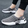 Sandals Men's Mesh Half Drag Breathable Lightweight 2023 Summer Style Beach Wind Two Wear Lazy One Pedal Baotou