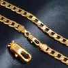 Yhamni Pure Gold Color Halsband med 18Kstamp New Fashion Men smycken hela klassisk länkkedja Collar Fashion Halsband NX180282D