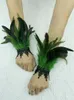 Fingerless Handskar Natural Feather Sleeve Cuffs Gloves Party Cosplay Lace Wrist Muffs päls ärmhylsa Furry Accessories Carnival Stage Show Costume 231025