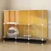 Cat Carriers Simple Panoramic Cages Household Indoor House With Fence Multi-cat Family Pet Products Large Free Space Cage For Cats