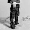 Pantalon homme automne hiver Streetwear côté Snap Cargo Hip Hop coupe ajustée ceinture rubanée piste taille élastique 9Y42143326