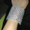Bracciale da sposa da donna grande diamante scintillante strass trendy sexy braccialetto bracciale polsino gioielli da festa con cristalli trasparenti191j