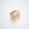 Qianjian Hochwertige, individuelle Hip-Hop-d-Farbe-Vvs-Moissanit-Diamant-Ringe aus 14 Karat Gold