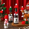 Czapki czapki/czaszki 10pcs/20pcs mini Santa Hat Christmas Scalf 2024 Nowy kapelusz szalik Lollipop Wine Butelka