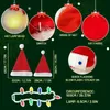 Beanie/Skull Caps 2023 Christmas Hat With Led Light Christmas Santa Cap Kid Children Adult Hat Navidad Gift For New Year 2024 Christmas DecorationL231025