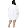 Plus Size Dresses Lounge Wear Shirt Dress for Women Casual Button Turn-Down Collar Långärmning