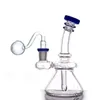 Tubo per bruciatore a olio da 5,5 pollici con narghilè Bong Tubo per bruciatore a olio da 14 mm Femmina Dab Rig Percolatori Ashcatcher Bong Tubo per acqua fumante a bolle grandi con tubi per bruciatore a olio in vetro maschio