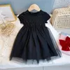 Sukienki dla dziewczynek sukienka dla dziewczyn sukienka księżniczka czarne krótkie rękawy brokat letni tutu ślubny kostium urodzin
