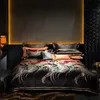 寝具の寝具セットデザイナーヴィラスペシャルヘビー刺繍160ロングステープルコットンコットンジャクアード4ピースシルクキルトセットベッドリネンデザイナーブランケット