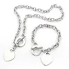 Designer smycken älskar stort hjärta armband halsband 18k silver t halsband med rosguld platina lyxkvinna man jul present198i