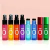 Parfumfles 5 ml/10 ml Glasspuitfles Essentiële oliefles Rol Ball Diy Parfum Druppelaar Matte 8 PCS Kleur Lege fles Groothandel 231024