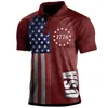 Polo da uomo Estate Polo da uomo Causale Moda Felpa America Flag 3D stampato T Manica corta Homme Vintage Streetwear Top allentato