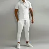 Fatos de treino masculinos personalizáveis zip lapela top slim fit na moda com cordão calças casuais esportes terno skinny