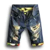 Fashion Men Denim Jeans Slim Straight Pants Trend Mens Designer Pants New Summer Mens Holes Denim Shorts2706
