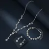 Nieuwe hete kristallen steentjes verzilverde ketting wankelachtige oorbellen bruiloft sieraden sets voor bruid bruidsaccessoires voor bruidbruidsmeisjes