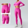 Set attivi INLUMINE Pantaloni da yoga con vita a V sul retro Leggings sportivi Top a maniche lunghe senza cuciture per le donne con fibbie per il pollice Set di abbigliamento fitness