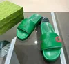 European New Internet Celebrity Bread Slippers Leather Flat Platform Couple Casual Slippers Female Fashion Brand