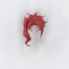 Cosplay Anime JoJos bisarra äventyrsroll Kakyoin Noriaki Cosplay Wig Red Curl High Temperatur Fiber Wig Capcosplay