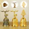 Christmas Decorations Retro Hand Bell Deer Bell Table Bell Metal Crafts Home Small Ornaments Reindeer Decoration Creative Christmas Gifts 231024