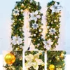 Julekorationer 27m Rattan Garland Decoration Wreath Xmas Artificial Tree Banner Hanging Ornaments Home Party Stair Pendant 231025