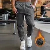 Calças masculinas de lã para homens outono inverno quente grosso casual moletom térmico masculino marca moda corredores esportes 231025