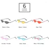 Solglasögon Fashion Unique Rimless bladform Kvinnor Vintage Clear Ocean Lens Eyewear Men Cat Eye Sun Glasses Shades UV400