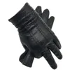 Five Fingers Gloves Winter Men's Fashion Sheepskin Genuine Leather Gloves Cotton Lining Winter Gloves Keep Warm Driving Riding Outdoor Black 202 231025
