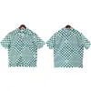 23SS Rhude Mens T Shirt High Quality Tess Designer Edition Spring/Summer New Checkerboard American Street Casual Loose Short Sleeve Shirt Trend