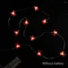 Cordes 1/4pcs arc rouge chaîne de lumière chaude alimentée par batterie de mariage intérieur de Noël décoration de salle extérieure guirlande lampe suspendue