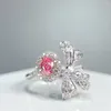 Klusterringar cnzx2023 fina smycken real 18k guld 0,3ct rosa diamanter bröllop engagemang kvinnlig för kvinnor ring tx