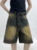 Kvinnors jeans vintage klassiska denim shorts kvinnor sommar orolig hög midja bred ben byxor streetwear stright kvinnor