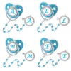 Altro Baby Feeding Blue Zircon Ciuccio Clip 26 Lettere nate Portaciuccio di lusso personalizzato Portaciuccio in silicone per neonato Massaggiagengive Capezzolo Bpa Free 231025