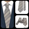 Pajaritas LYL 8 cm Gris Jacquard Plaid Tie para hombres Cuello a rayas Boda Negocios Trajes para adultos Flaco Corbata delgada