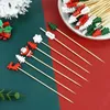 Inne imprezy imprezowe 50100pcs Świąteczne bufet Fruit Food Food Skewer Koktajl Koktajl Cupcake Topper Decor Rok 2024 231025