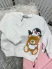 Luxe hoodie voor baby Beer Doll Patroon Print kindertrui Maat 90-130 ronde hals kindertrui Okt20