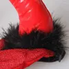 Vêtements pour chiens Halloween Costume pour animaux de compagnie Corne rouge Plume Diable Coiffe pour chiens Accessoire Chat Bandeau Chapeau Accessoires