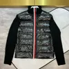 Designerskie kobiety parkas haftowany stojak na odznakę dzianinowy splatanie lekki sweter w dół sweter