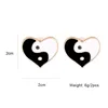 Stud Küpe 2023 Çin moda kalp şeklinde renk eşleşen Taiji Sekiz Diyagramlar Basit Kadınlar Seksi Kalp Yahudi