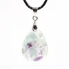 Pendentif Colliers FYSL Argent Plaqué Goutte D'eau Tourmaline Pierre Et Résine Citrines Cristal Collier Orgone Energy Bijoux