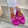 Daccori SS Platform Silk High Heels Slippers Chunky Block Heel Sandaler Designers Sandaler Skor Fashion Abnormal 13cm Party Shoes With Box 35-42