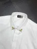 Chemises habillées pour hommes coton broderie abeille à manches longues Camisas Masculina décontracté coupe ajustée hommes chemise d'affaires 191652