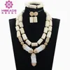 Boucles d'oreilles collier dernier ensemble de bijoux perles de corail nigérian africain mariage blanc pour les femmes mariée CNR8022760
